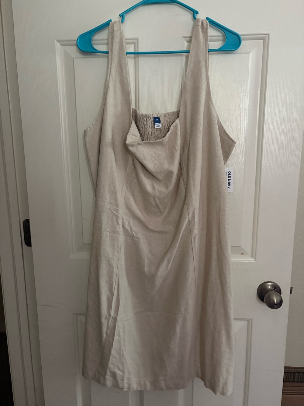 Old Navy Beige Cowl Neck Sleeveless Mini Dress